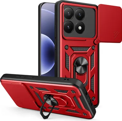 Produktbild von Outdoor Panzer Hülle Xiaomi 17 Handyhülle Kameraschutz Ringhalter in Rot