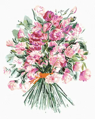Produktbild von Zuty - Malen nach Zahlen - BLUMENSTRAUSS AUS ROSA ERBSENBLÜTEN (ALEXANDRIA GILBERT), 40x50 cm, mit Keilrahmen (bereits gespannt)