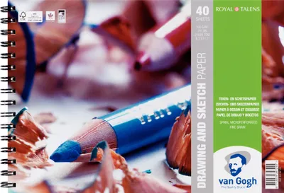 Image de Van Gogh Bloc de croquis à spirale, 40 feuilles, 160 g, 29,7 x 21 cm (A4)