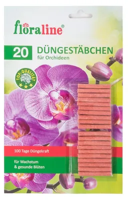 Produktbild von BURI Floraline 20 Düngestäbchen für Orchideen 100 Tage Düngekraft Nährstoffe Pflanzen
