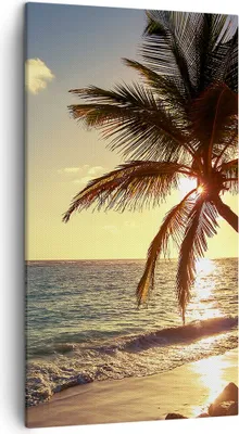 Produktbild von Bild auf Leinwand - Leinwandbild - Wolke exotischer Palm- Landschaft - 45x80cm - Wand Bild - Wanddeko - Leinwanddruck - Bilder - Kunstdruck - Leinwand bilder - Wandkunst - PA45x80-3180