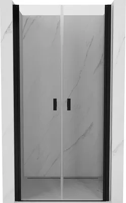 Image de Mexen Mist Porte de douche pivotante 85 cm, transparente, noire - 8A7-085-000-70-00
