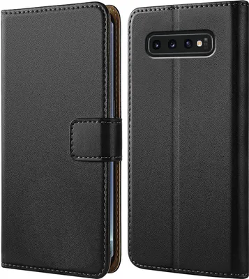 Produktbild von Handy Tasche für Samsung Galaxy S10 Schutzhülle Bookstyle Etui Klapphülle Wallet Flip Cover Case Schwarz