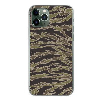 Produktbild von MuchoWow® Handyhülle Schutzhülle Hülle für iPhone 11 Pro Camouflage-Muster mit Streifen Silikon Softcase Handy Hülle - Handy