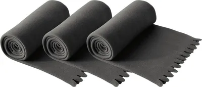 Produktbild von wometo 3er Set WAVE Fleecedecken 120x160 cm – OEKO-TEX ca. 300g weiche Fleece Decke mit Wellenrand Anti-Pilling dunkelgrau