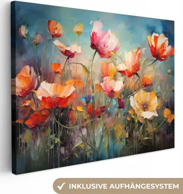Zdjęcie produktu dla MuchoWow® - Obraz na płótnie - Kwiaty - Akwarela - Sztuka - Botaniczny - Natura, fototapeta, dekoracja ścienna obrazy salon, 120x90cm