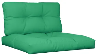 Image de vidaXL Coussin pour palette 2 pcs. vert tissu