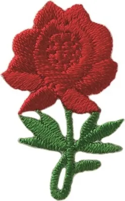 Produktbild von Mono Quick 02045 Rote Rose, Bügelbild, Patch, ca. 1,8 x 3,2 cm Blume