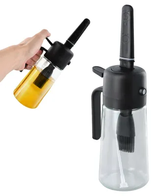 Ölflasche mit Pinsel, 2-in-1, 470 ml, Glas, für Küche
