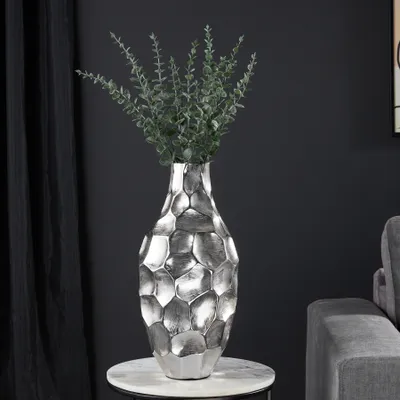 Produktbild von Elegante Vase ORGANIC ORIENT 45cm silber Hammerschlag Design