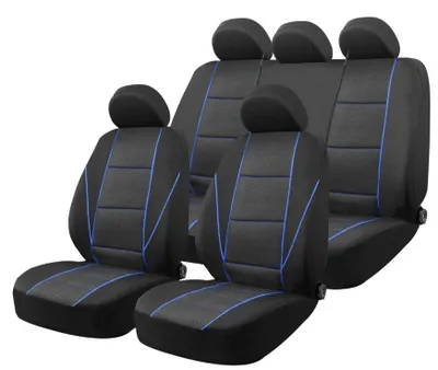 Obrázok produktu pre AMiO SC-18 – Autopoťahy, univerzálna sada, čierna a modrá, chráni sedadlá