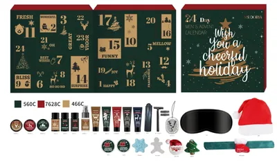 Adventskalender für Herren 2026 – 24-teiliges Pflegeset