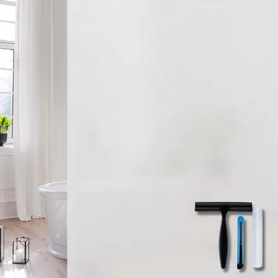 Produktbild von Fensterfolie Blickdicht - Statisch haftend ohne Klebstoff - Sichtschutz für Zuhause Büro Badezimmer Küche - 44,5x199 cm
