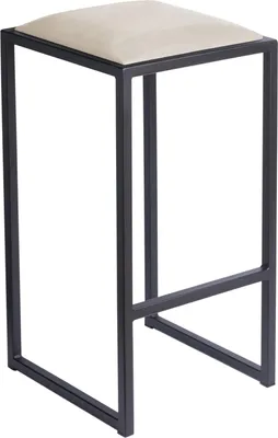 Produktbild von FERRO Barhocker 64 cm Ecru – Moderner Metall Barstuhl ohne Lehne im Loft-Stil mit Gepolstertem Sitz