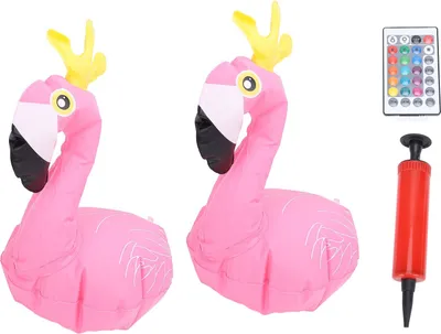 Produktbild von 2pcs Solar Flamingo Pool Lichter 16 Farbe IP68 Wasserdicht schwimmende Pool Lichter mit Fernbedienung für Outdoor-Schwimmbad