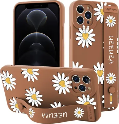 Produktbild von Braune Hülle Für Iphone 13 6.1' Slim Silikon Blumen