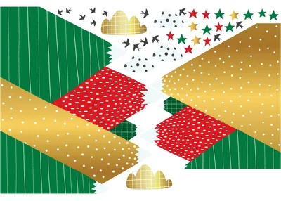 Image de Autocollants « Montagne de Noël » scandinaves, 80 x 120 cm