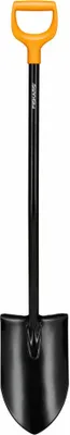 Produktbild von Fiskars Spaten Solid Plus XL spitz, Schaufel, Borstahl, Stahl, Kunststoff, Schwarz, Orange, 126.5 cm, 1067517