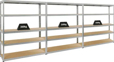 Produktbild von Mega Deal | 3x Schwerlastregal Giant Elephant | HxBxT 180x150x45 cm |  Fachlast 200kg | Verzinkt