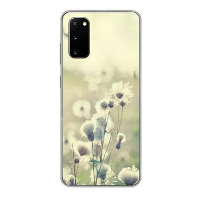 Produktbild von MuchoWow® Handyhülle Schutzhülle Hülle für Samsung Galaxy S20 Blumen - Feld - Weiß Silikon Softcase Handy Hülle - Bild