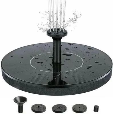 Produktbild von Solarbetriebener Springbrunnen mit 4 Düsen, schwimmendes Wasserspiel für Teiche und Schwimmbäder
