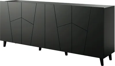 Produktbild von Kommode Sideboard Beistellkommode ETNA schwarz matt 200 x 82 x 42cm