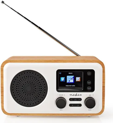 Obrázok produktu pre NEDIS Internetradio 7W BT WiFi FM/DAB+ App FB 2.4'' Wecker Holz-ws RDIN2000WT