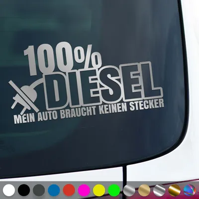 Produktbild von PantherPixel Diesel Aufkleber Verbrenner Spruch Kein Stecker Sticker Auto Geschenkidee Farbe Silber
