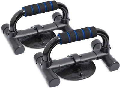 Produktbild von Unyqoos® Liegestützgriffe aus Metall mit rutschfesten Griffen & Saugnäpfen, belastbar bis 200 kg – für Zuhause & Outdoor-Training