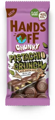 Zdjęcie produktu dla Hands Off Reep Chunky Pistachio Crunch 100g – Chrupiący batonik pistacjowy, naturalna przekąska