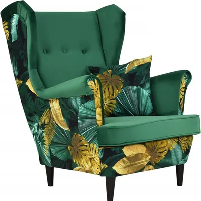 Produktbild von Family Meble Ohrensessel Print Duo Relaxsessel Skandinavisch Bequemer Sessel Loungesessel Fernsehsessel Für Wohnzimmer Schlafzimmer Büro (PO 7/ROY 33)