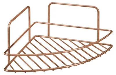 Image de METALTEX 403510000 Étagère d'angle Reflex, 23 x 23 x 11 cm, Polytherm, finition cuivre / Étagère de salle de bain, couleur cuivre