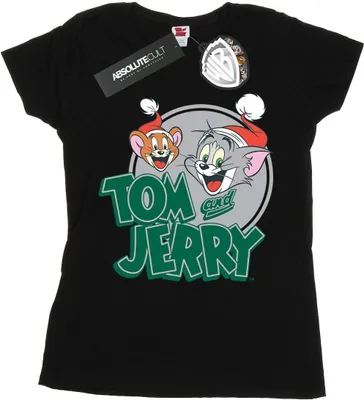 Produktbild von Tom And Jerry - "Christmas Greetings" T-Shirt für Damen BI43639 (XXL) (Schwarz)