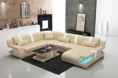 Produktbild von Sofa U Form Ledersofa Design Modern Couch