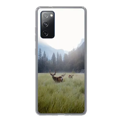 Produktbild von MuchoWow® Handyhülle Schutzhülle Hülle für Samsung Galaxy S20 FE Wald - Hirsche - Nebel Silikon Softcase Handy Hülle - Abdeckung