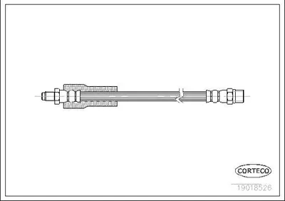 Produktbild von CORTECO 19018526 Bremsschlauch Hinten für VOLVO 480 E (482) 440 K (445) 460 L (464) 760 (704, 764)