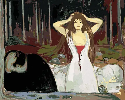 Produktbild von Zuty - Malen nach Zahlen - ASCHE (EDVARD MUNCH), 40x50 cm, mit Keilrahmen (bereits gespannt)