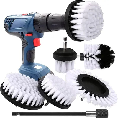 Produktbild von Bohrbürsten Set 6 Stück, Rotationsreinigungsbürste, Für Fliesenfugen Und Teppich, Gelb