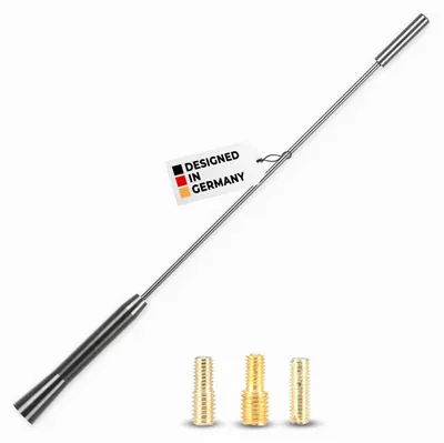 Obrázok produktu pre alca® Automobilové antény AM/FM, strešná anténa, univerzálna, 27 cm, čierna, kovová sada, adaptéry M4, M5, M6, automobilová anténa, ochrana proti hrabošom