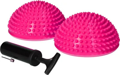 Produktbild von yellowSPORT yellowBALANCE - Sensomotorische Halbkugeln mit Pumpe - Pink - 16 cm - 2 Stück.
