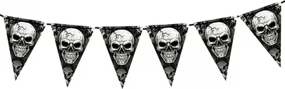 Zdjęcie produktu dla Straszna girlanda z czaszek na Halloween 300 cm