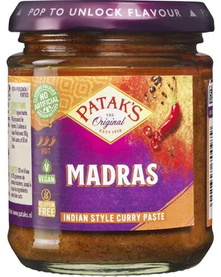 Produktbild von Patak's Madras Kruidenpasta 165g – Aromatische indische Gewürzpaste für Currys