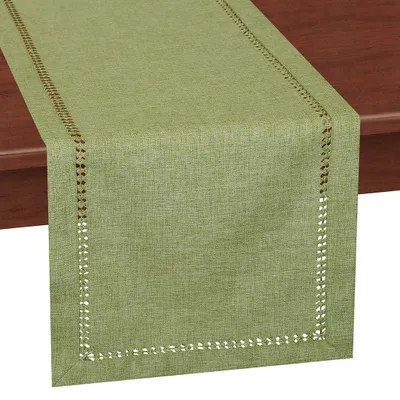 Produktbild von Esstischläufer - Handgefertigt mit Doppelsaum - Tischdekoration - Salbeigrün 35,6 x 22,9 cm