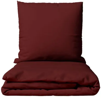 Produktbild von Bettwäsche Set Baumwolle Bordeaux Renforce 135x200 cm 100% Baumwolle mit Reißverschluss Uni