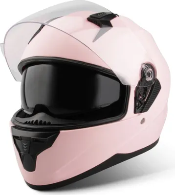 Produktbild von VINZ Kennet Integralhelm mit Sonnenblende | Motorrad Helm Vollvisierhelm Mopedhelm ECE 22.06  | Motorradhelm Full-Face Helme | für Damen | In Gr. XS-XXL - Matt Rosa | M (57 - 58 cm)