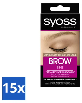 Productafbeelding van 15 x SYOSS Brow Tint wenkbrauwverf - Donkerblond - Voordeelverpakking - 15 stuks