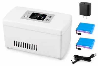 Produktbild von Insulin Kühlbox 0–18°C, tragbare Insulin Kühlung mit Thermostat, Powerbank kompatibel, für 3–6 Pens, LCD Display