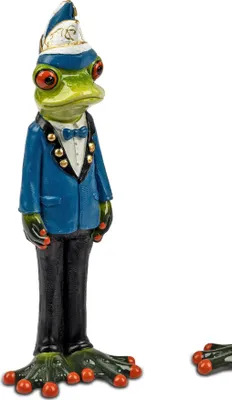 Produktbild von Dekofigur Frosch Karnevalsverein blau H. 19cm grün Formano Froschhausen