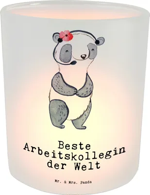 Produktbild von Mr. & Mrs. Panda stimmungslicht Panda Beste Arbeitskollegin der Welt - Transparent - Geschenk, Arbeit, Dankeschön, Beruf, Geschenkidee, glas kerzenhalter, Windlicht, Deko