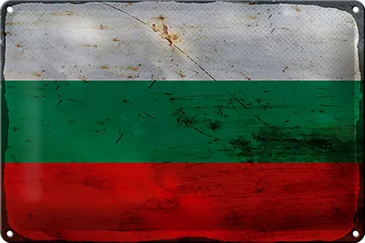 Produktbild von Blechschild Flagge Bulgariens 30x20cm Flag Bulgaria Rost